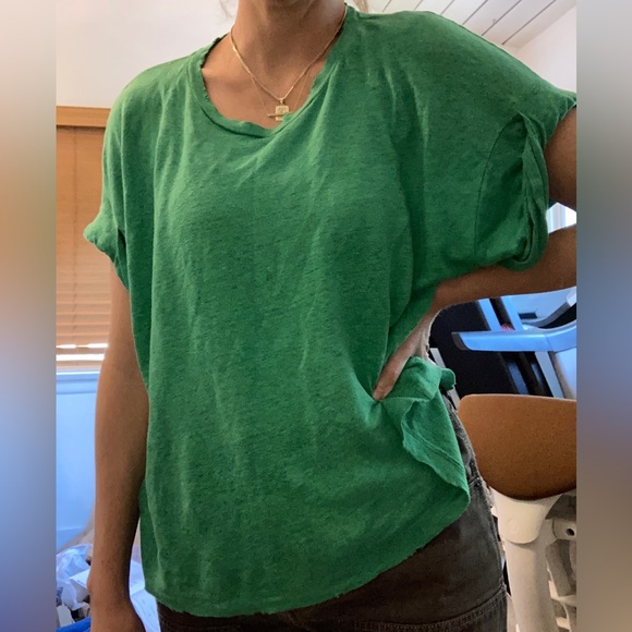 Sandro Distressed Linen Tee - Picture 16 of 17